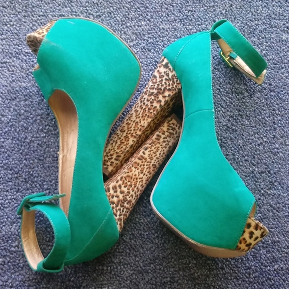Luichiny Shoes - Green Luichiny open toe high heel